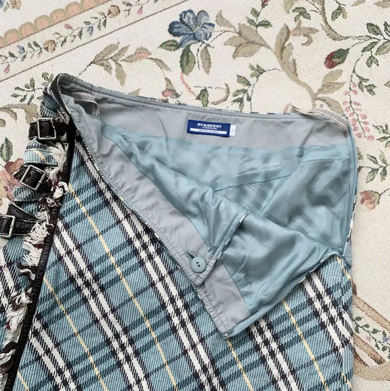 Burberry Burberry Women's S Size Turquoise Plaid Skirt Size 23" - 3 Thumbnail