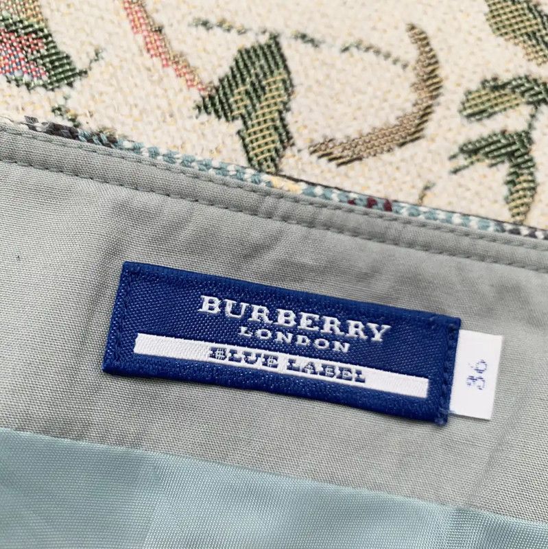 Burberry Burberry Women's S Size Turquoise Plaid Skirt Size 23" - 4 Thumbnail