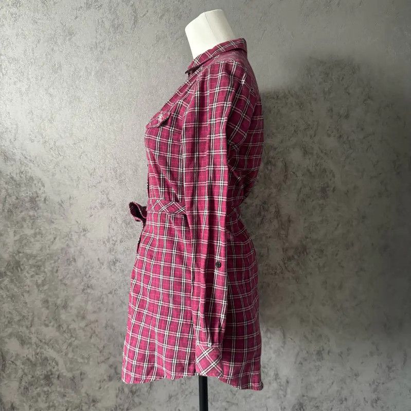 Burberry Burberry Red Checkered Long Sleeve Shirt for Women Size M / US 6-8 / IT 42-44 - 4 Thumbnail