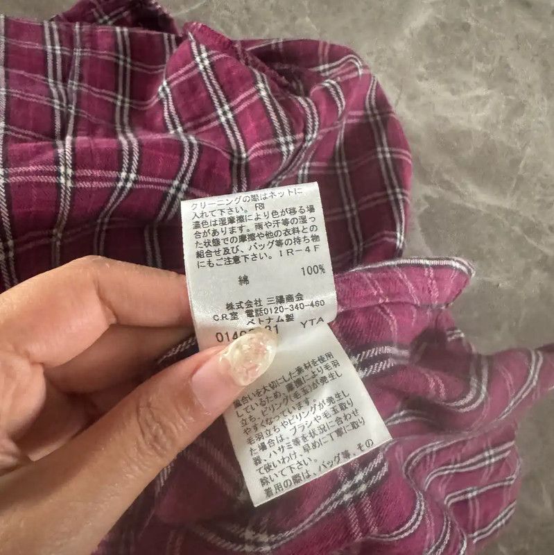Burberry Burberry Red Checkered Long Sleeve Shirt for Women Size M / US 6-8 / IT 42-44 - 8 Thumbnail