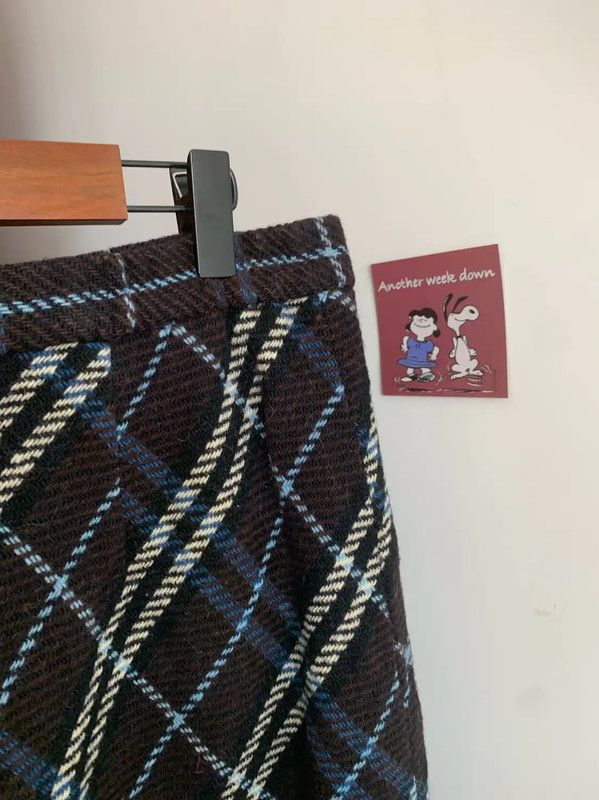 Burberry Burberry Blue Wool Check Long Skirt Size 29" - 6 Thumbnail