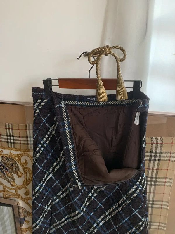 Burberry Burberry Blue Wool Check Long Skirt Size 29" - 3 Thumbnail