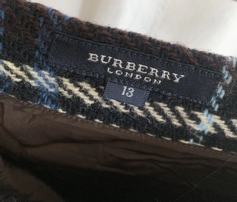 Burberry Burberry Blue Wool Check Long Skirt Size 29" - 2 Thumbnail