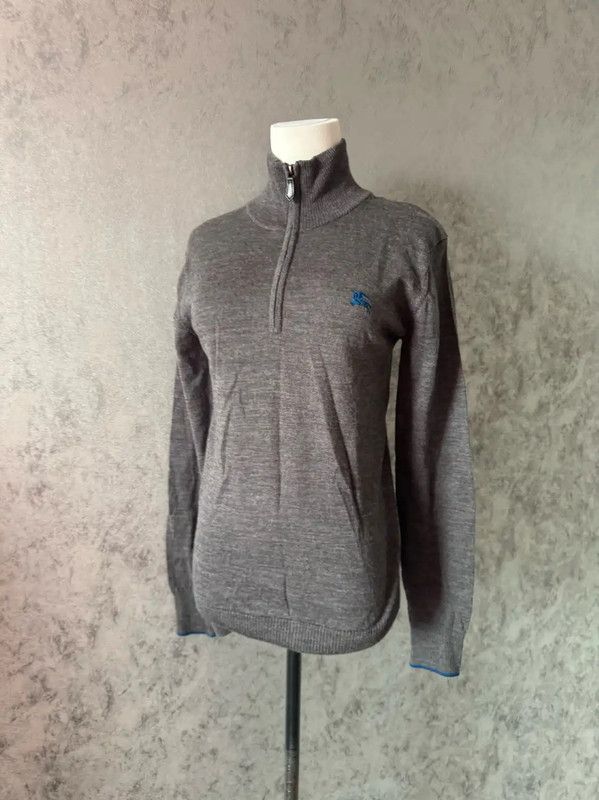 Burberry Burberry Gray Wool Long Sleeve Sweater Size M / US 6-8 / IT 42-44 - 3 Thumbnail