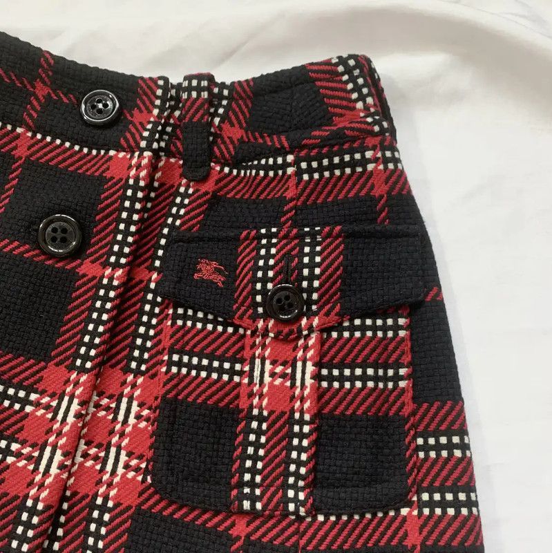 Burberry Burberry Red Wool Check Skirt for Women Size 23" - 3 Thumbnail