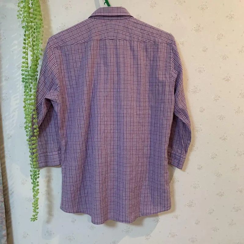 Burberry Burberry Long Sleeve Purple Cotton Shirt Size M / US 6-8 / IT 42-44 - 6 Thumbnail