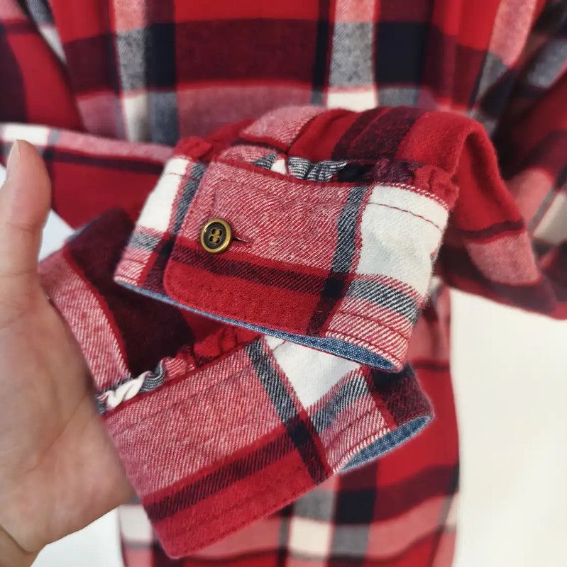 Burberry Burberry Red Cotton Check Long Sleeve Shirt Size M / US 6-8 / IT 42-44 - 5 Thumbnail