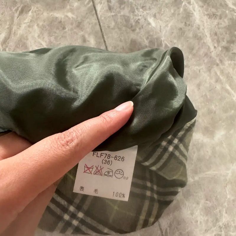 Burberry Green Wool Mini Skirt Size S