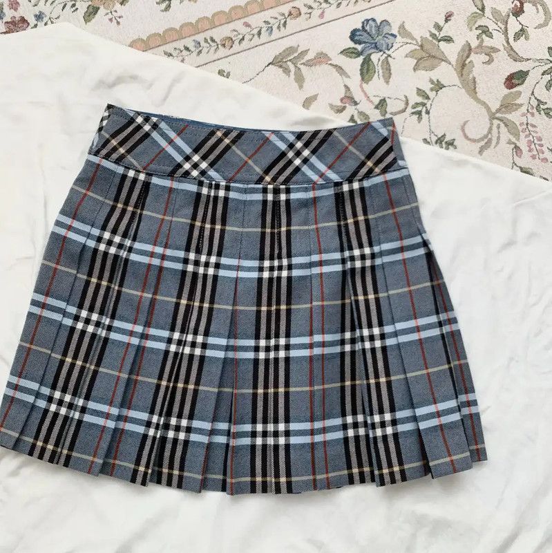 Burberry Burberry Blue Wool Pleated Skirt Size 23" - 6 Thumbnail