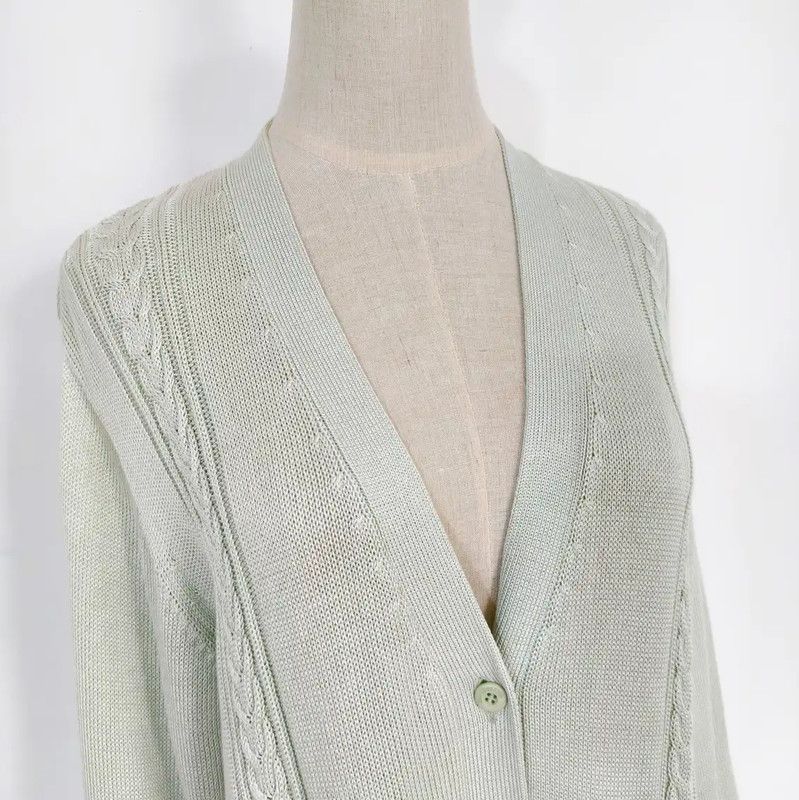Burberry Burberry Light Green Long Sleeve Cardigan Size M / US 6-8 / IT 42-44 - 4 Thumbnail
