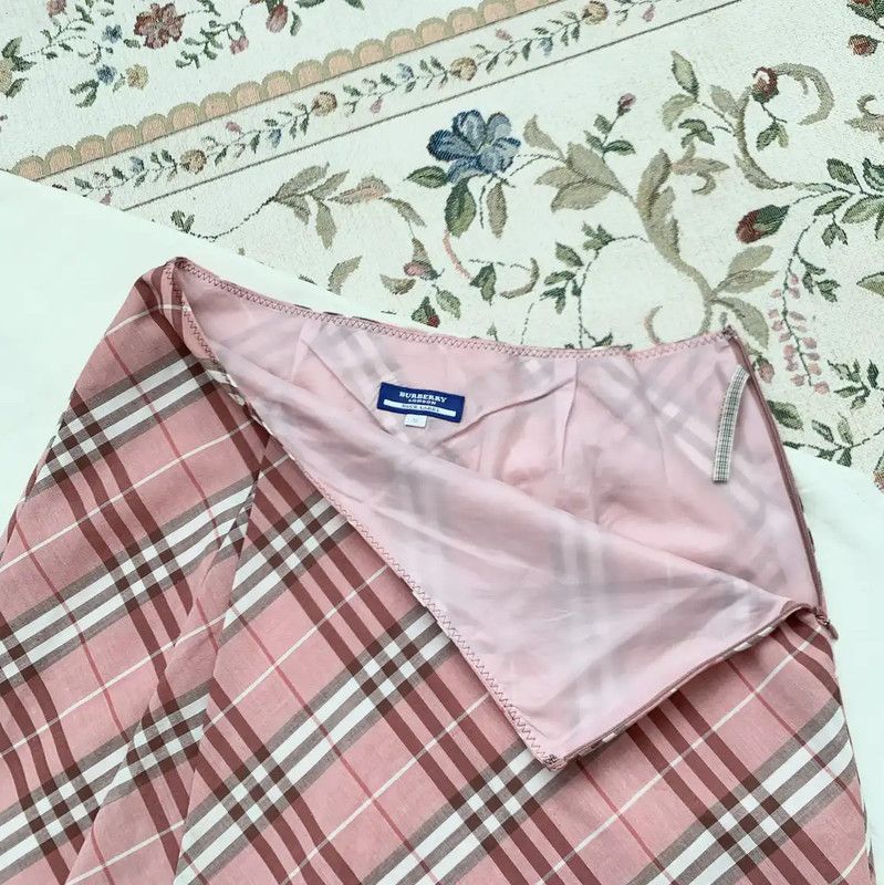 Burberry Burberry Pink Checked Wool Blend Skirt Size 23" - 6 Thumbnail