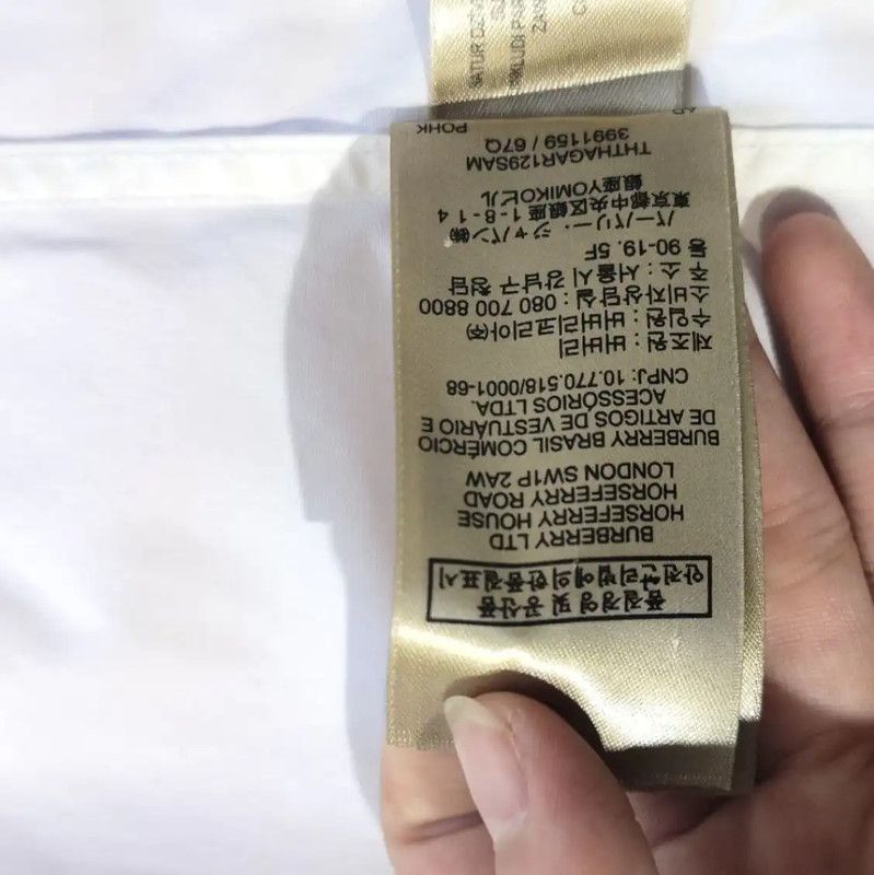 Burberry Burberry White Cotton Long Sleeve Shirt Size XS / US 0-2 / IT 36-38 - 7 Thumbnail