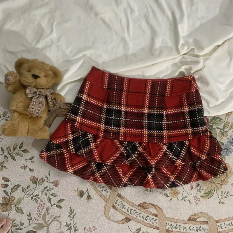 Burberry Burberry Red Wool Blend Skirt for Women Size 28" / US 6 / IT 42 - 4 Thumbnail