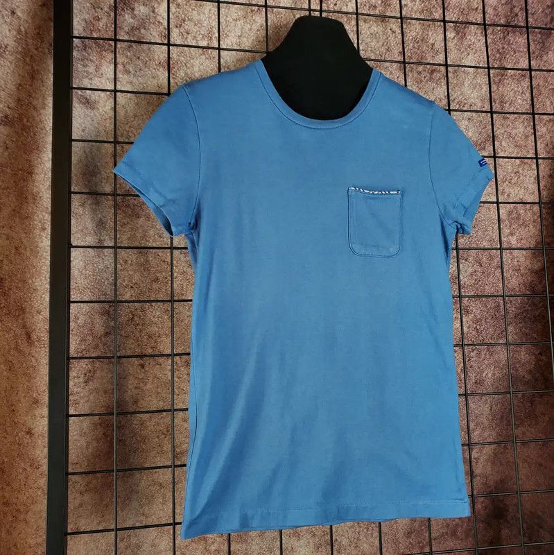 Burberry Burberry Blue Cotton Logo Short-Sleeve T-Shirt Size M / US 6-8 / IT 42-44 - 2 Thumbnail