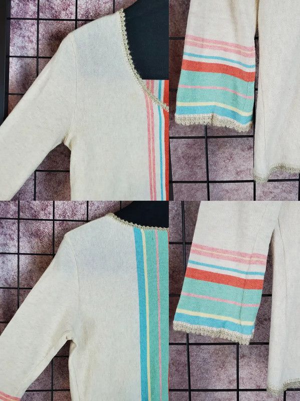 Burberry Burberry Summer Beige Cotton Striped Knit Top Size M / US 6-8 / IT 42-44 - 8 Thumbnail