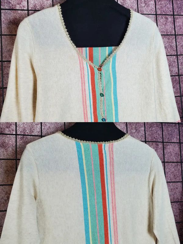 Burberry Burberry Summer Beige Cotton Striped Knit Top Size M / US 6-8 / IT 42-44 - 5 Thumbnail