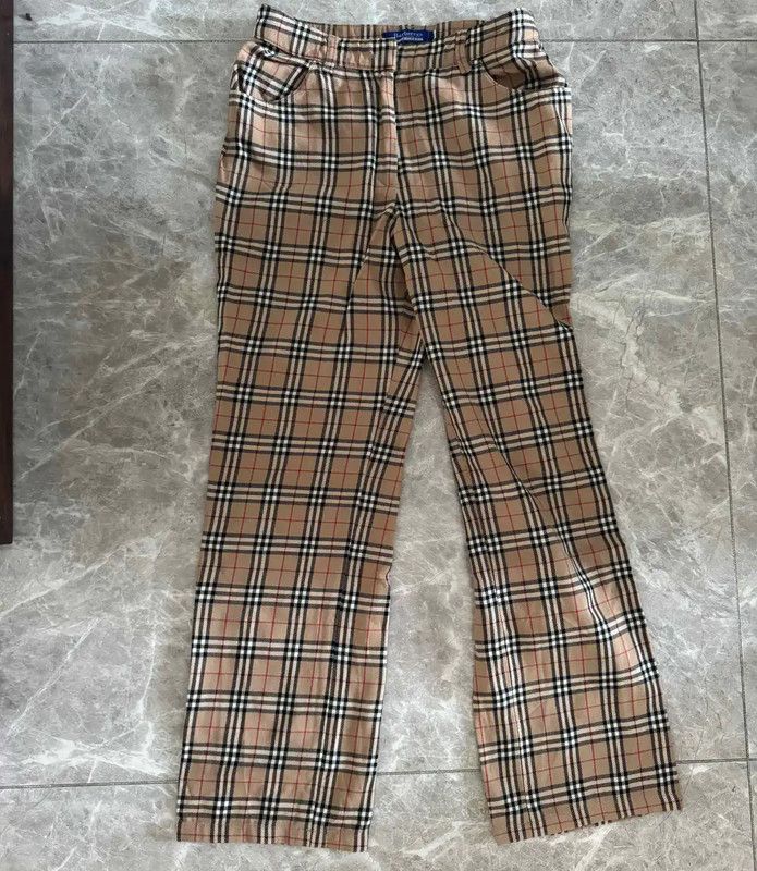 Burberry Burberry Khaki Check Wool Trousers for Women Size 23" - 6 Thumbnail