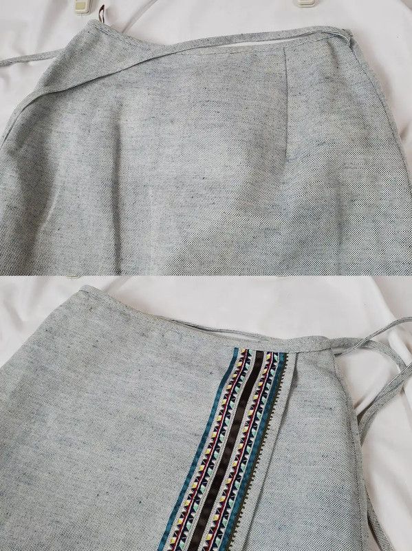 Burberry Burberry Summer Light Blue Embroidered Skirt Size 23" - 2 Thumbnail