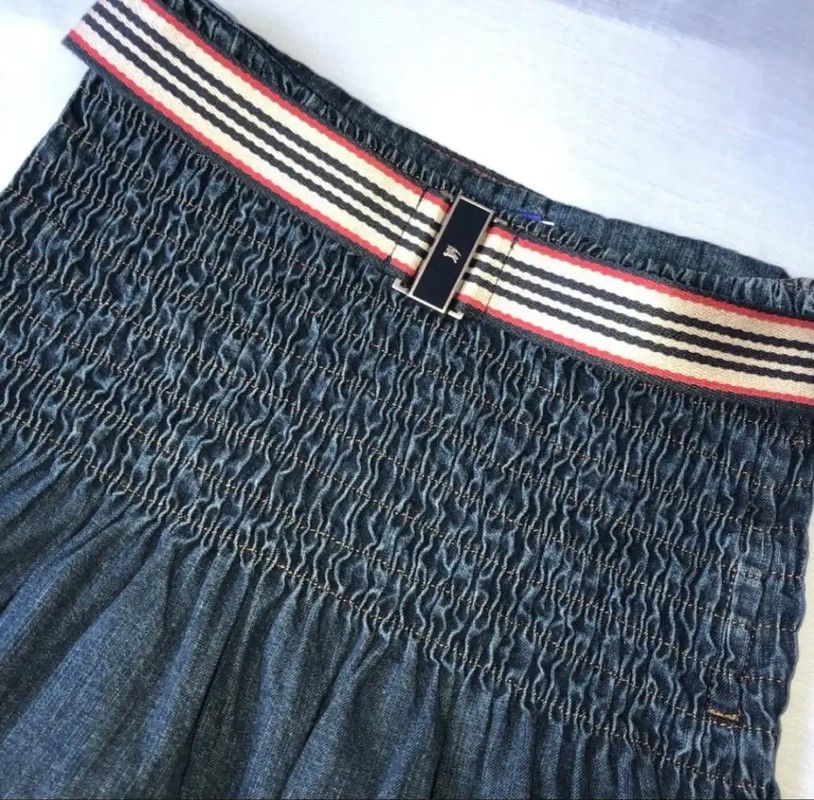 Burberry Burberry Blue Cotton Midi Skirt for Women Size 32" / US 10 / IT 46 - 2 Thumbnail
