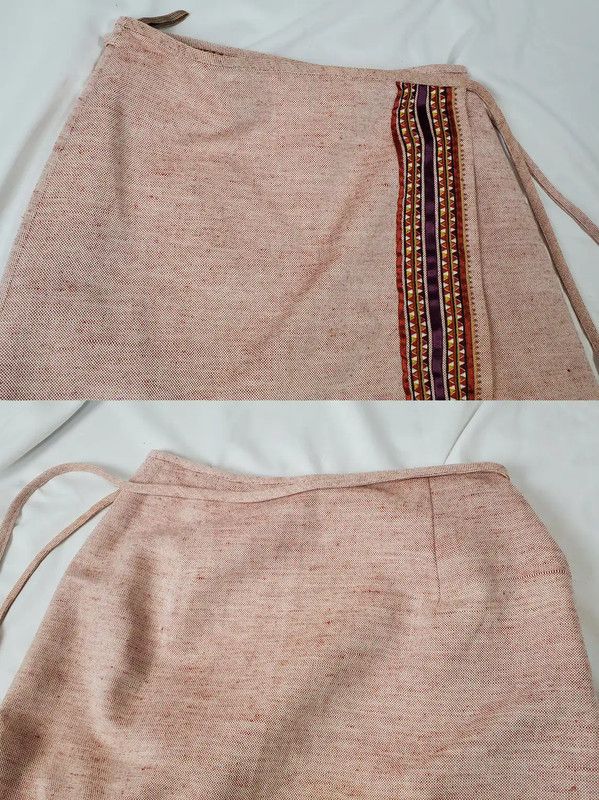 Burberry Burberry A-Line Skirt in Orange Pink Cotton Blend Size 23" - 3 Thumbnail