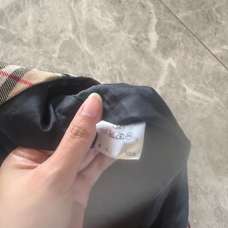 Burberry Burberry Wool Mini Skirt in Khaki Size 23" - 6 Thumbnail