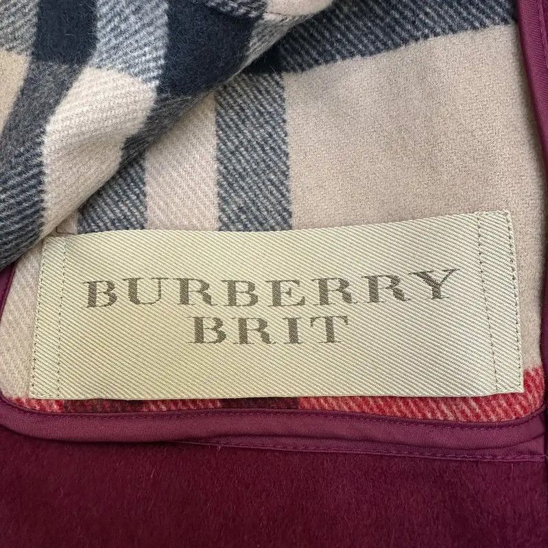Burberry Women's Wine Red Double-Breasted Coat