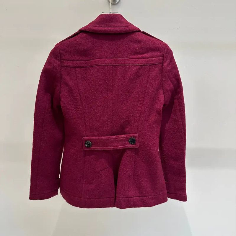 Burberry Women's Wine Red Double-Breasted Coat