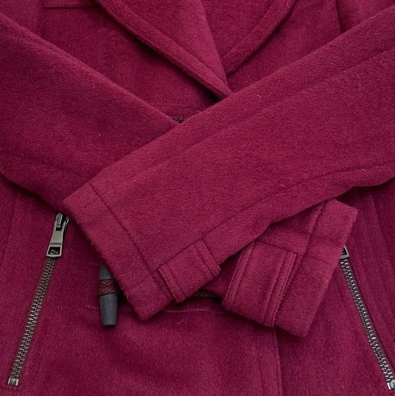 Burberry Women's Wine Red Double-Breasted Coat