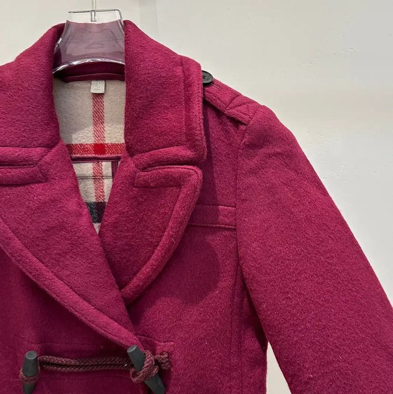 Burberry Women's Wine Red Double-Breasted Coat