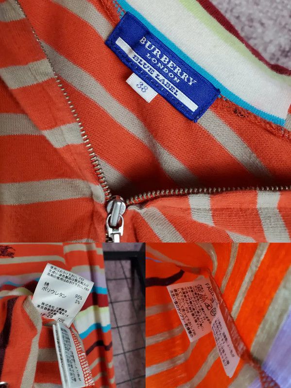 Burberry Burberry Orange Striped Cotton Blend Hooded Cardigan Size S / US 4 / IT 40 - 9 Thumbnail