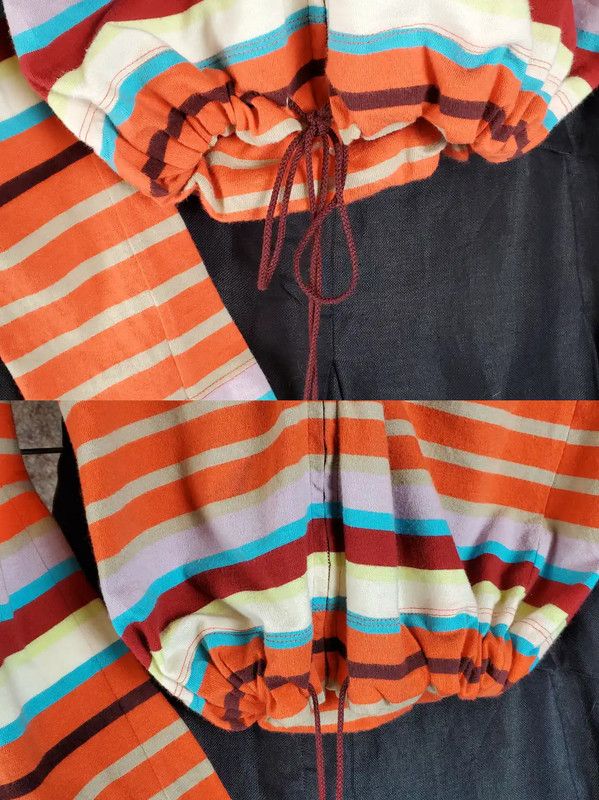 Burberry Burberry Orange Striped Cotton Blend Hooded Cardigan Size S / US 4 / IT 40 - 6 Thumbnail