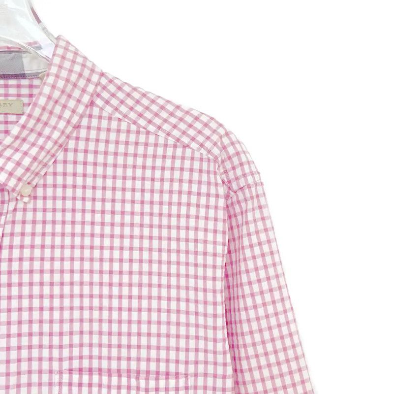 Burberry Burberry Pink Check Short Sleeve Shirt Size L / US 10 / IT 46 - 3 Thumbnail