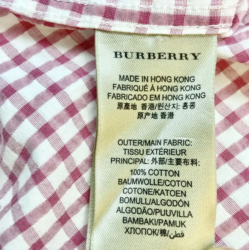 Burberry Burberry Pink Check Short Sleeve Shirt Size L / US 10 / IT 46 - 7 Thumbnail