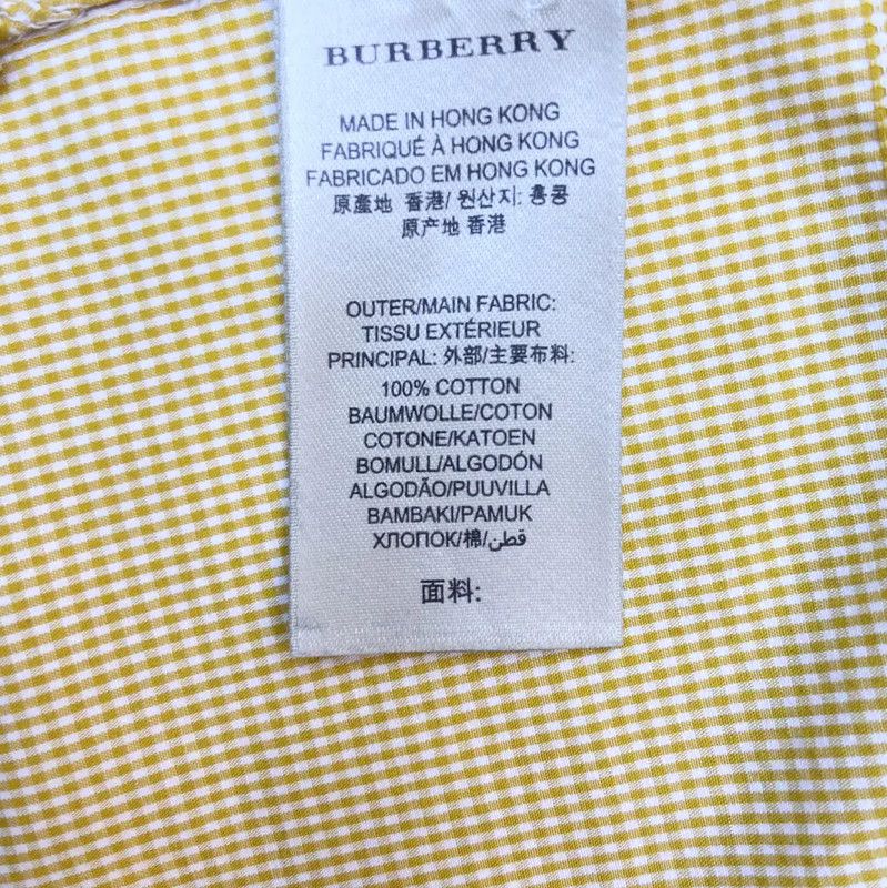 Burberry Burberry Yellow Cotton Long Sleeve Shirt for Women Size L / US 10 / IT 46 - 7 Thumbnail