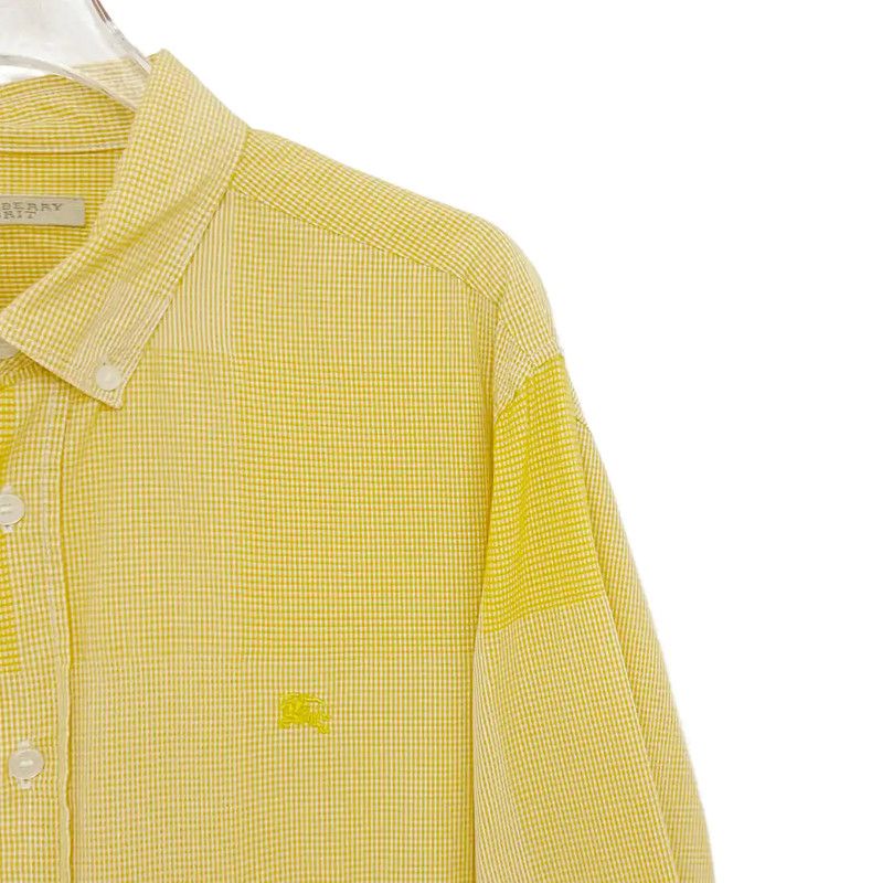 Burberry Burberry Yellow Cotton Long Sleeve Shirt for Women Size L / US 10 / IT 46 - 3 Thumbnail