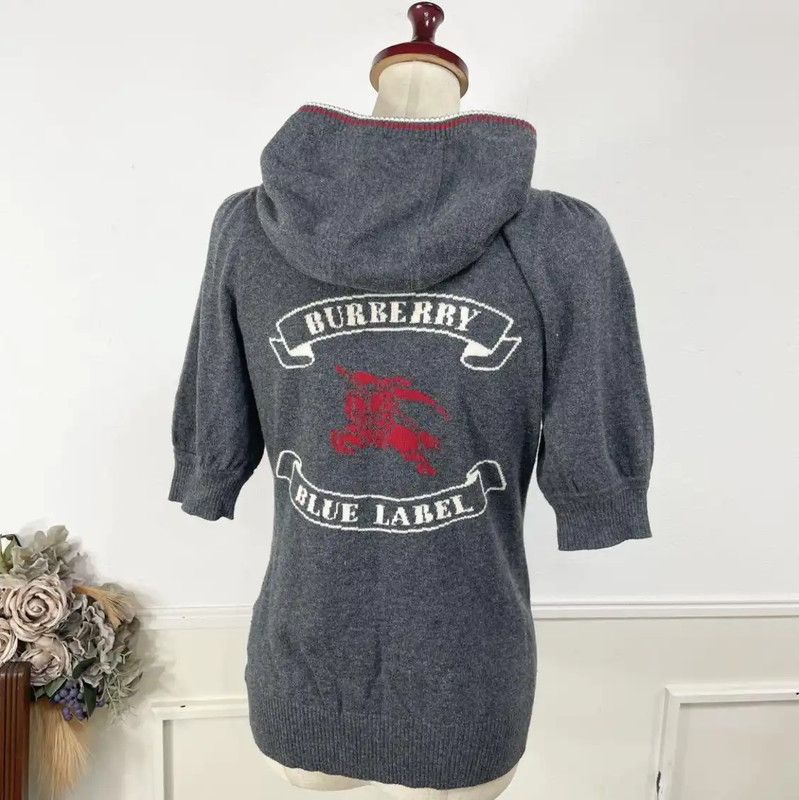 Burberry Burberry Gray Cotton Blend Hooded Cardigan Size M / US 6-8 / IT 42-44 - 9 Thumbnail