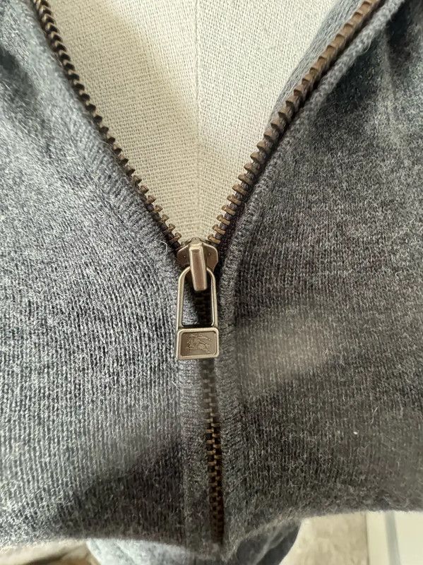 Burberry Burberry Gray Cotton Blend Hooded Cardigan Size M / US 6-8 / IT 42-44 - 6 Thumbnail