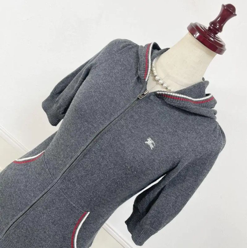 Burberry Burberry Gray Cotton Blend Hooded Cardigan Size M / US 6-8 / IT 42-44 - 10 Thumbnail