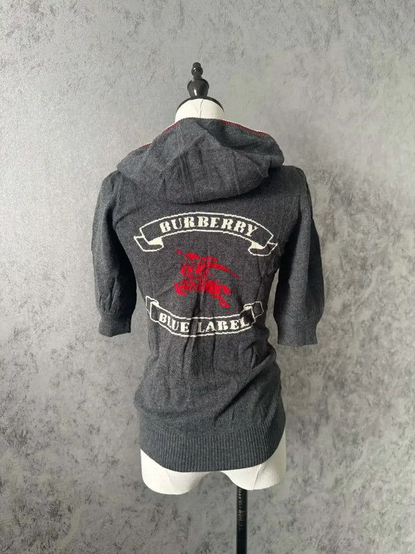 Burberry Burberry Gray Cotton Blend Hooded Cardigan Size M / US 6-8 / IT 42-44 - 4 Thumbnail