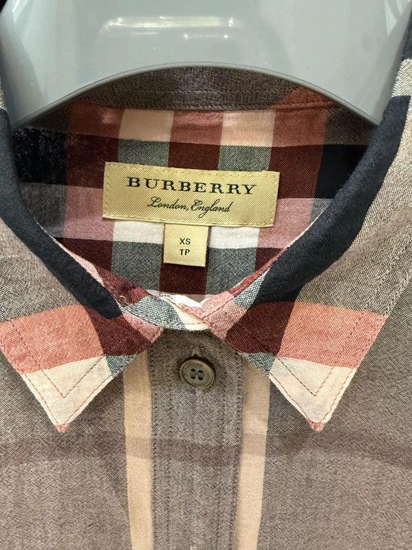 Burberry Burberry Light Gray Cotton Check Long Sleeve Shirt Size XS / US 0-2 / IT 36-38 - 5 Thumbnail