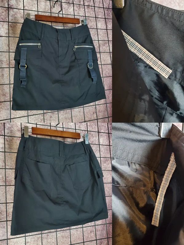 Burberry Burberry Black Cotton Summer Skirt with Straps Size 23" - 2 Thumbnail