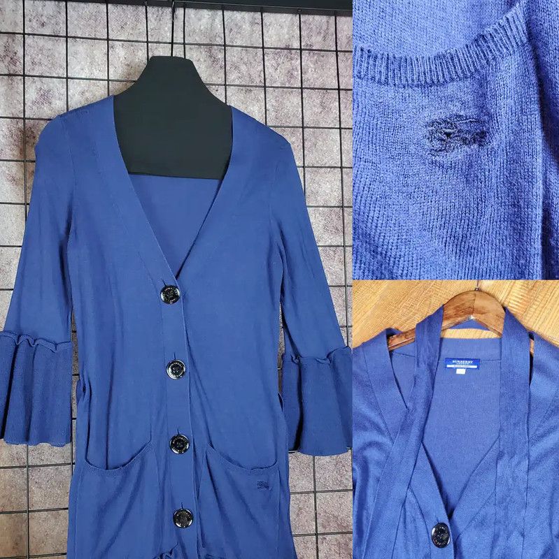 Burberry Burberry Blue Cotton Blend Embroidered Dress Size S / US 4 / IT 40 - 5 Thumbnail