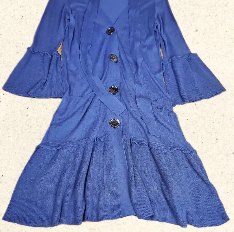 Burberry Burberry Blue Cotton Blend Embroidered Dress Size S / US 4 / IT 40 - 2 Thumbnail