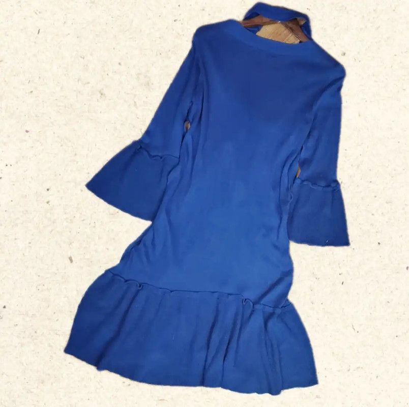 Burberry Burberry Blue Cotton Blend Embroidered Dress Size S / US 4 / IT 40 - 6 Thumbnail