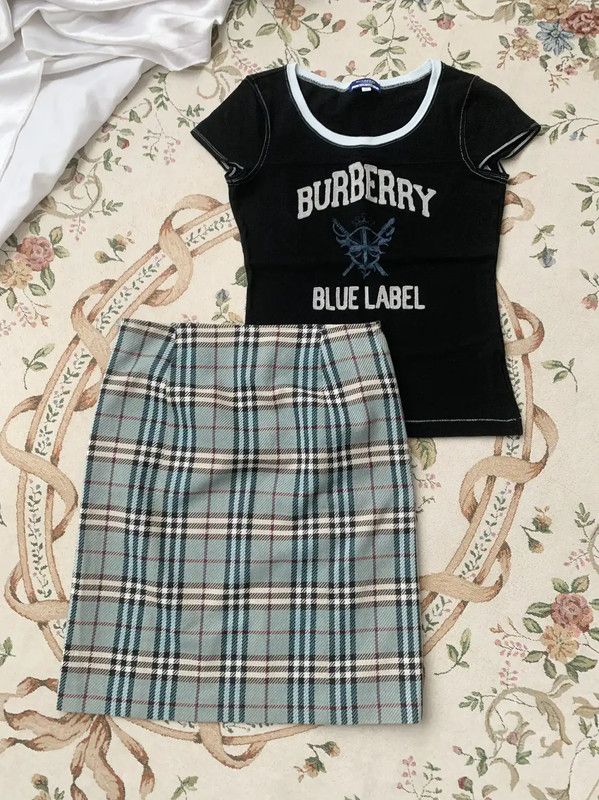 Burberry Burberry Blue Label Checkered Cotton Skirt Size 23" - 4 Thumbnail