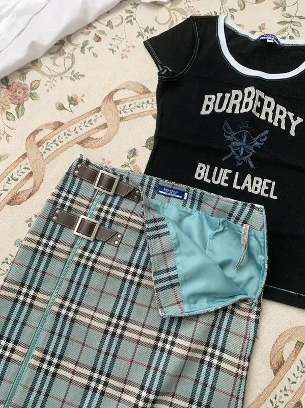 Burberry Burberry Blue Label Checkered Cotton Skirt Size 23" - 3 Thumbnail