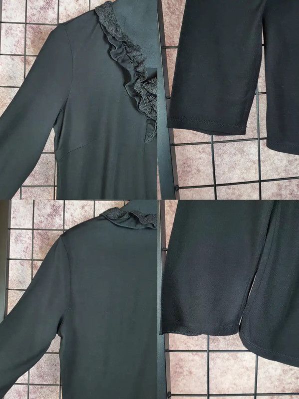 Burberry Burberry Black Wool Blend Long Sleeve Top Size M / US 6-8 / IT 42-44 - 4 Thumbnail