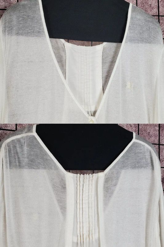 Burberry Burberry Summer White Embroidered Long Sleeve Knit Top Size M / US 6-8 / IT 42-44 - 5 Thumbnail