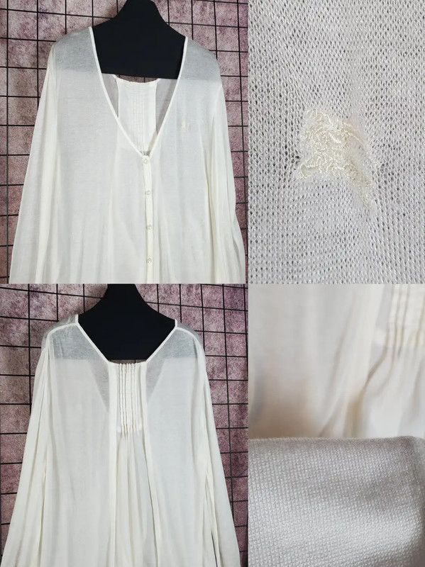 Burberry Burberry Summer White Embroidered Long Sleeve Knit Top Size M / US 6-8 / IT 42-44 - 3 Thumbnail