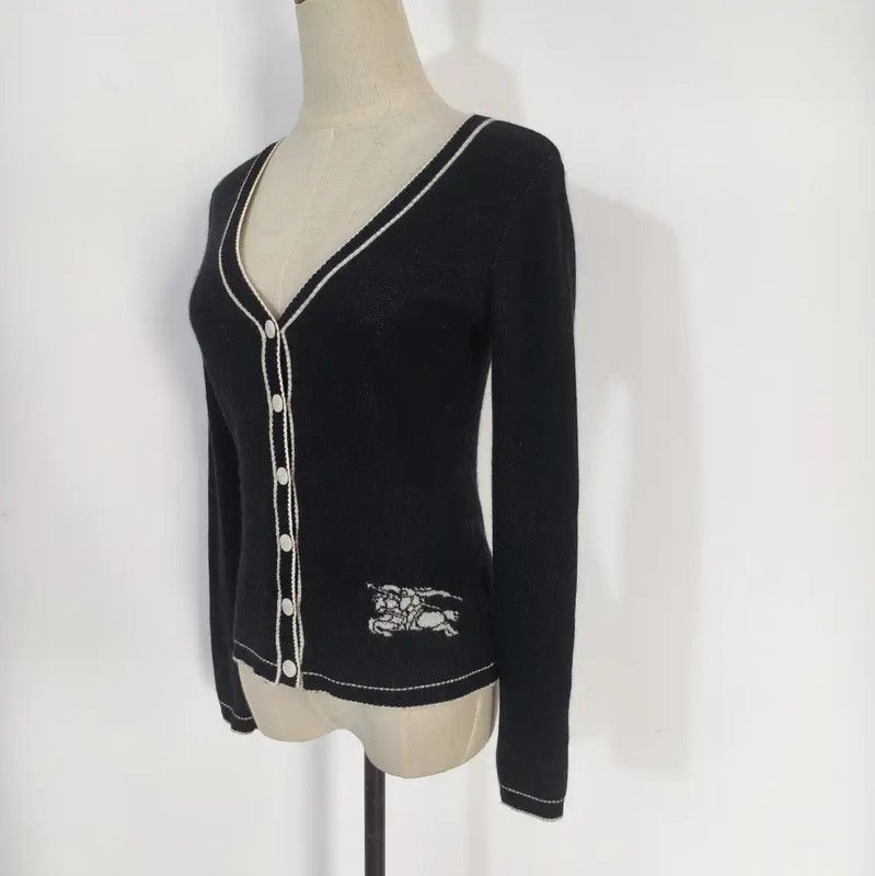 Burberry Burberry Black Wool Blend Cardigan for Women Size M / US 6-8 / IT 42-44 - 2 Thumbnail